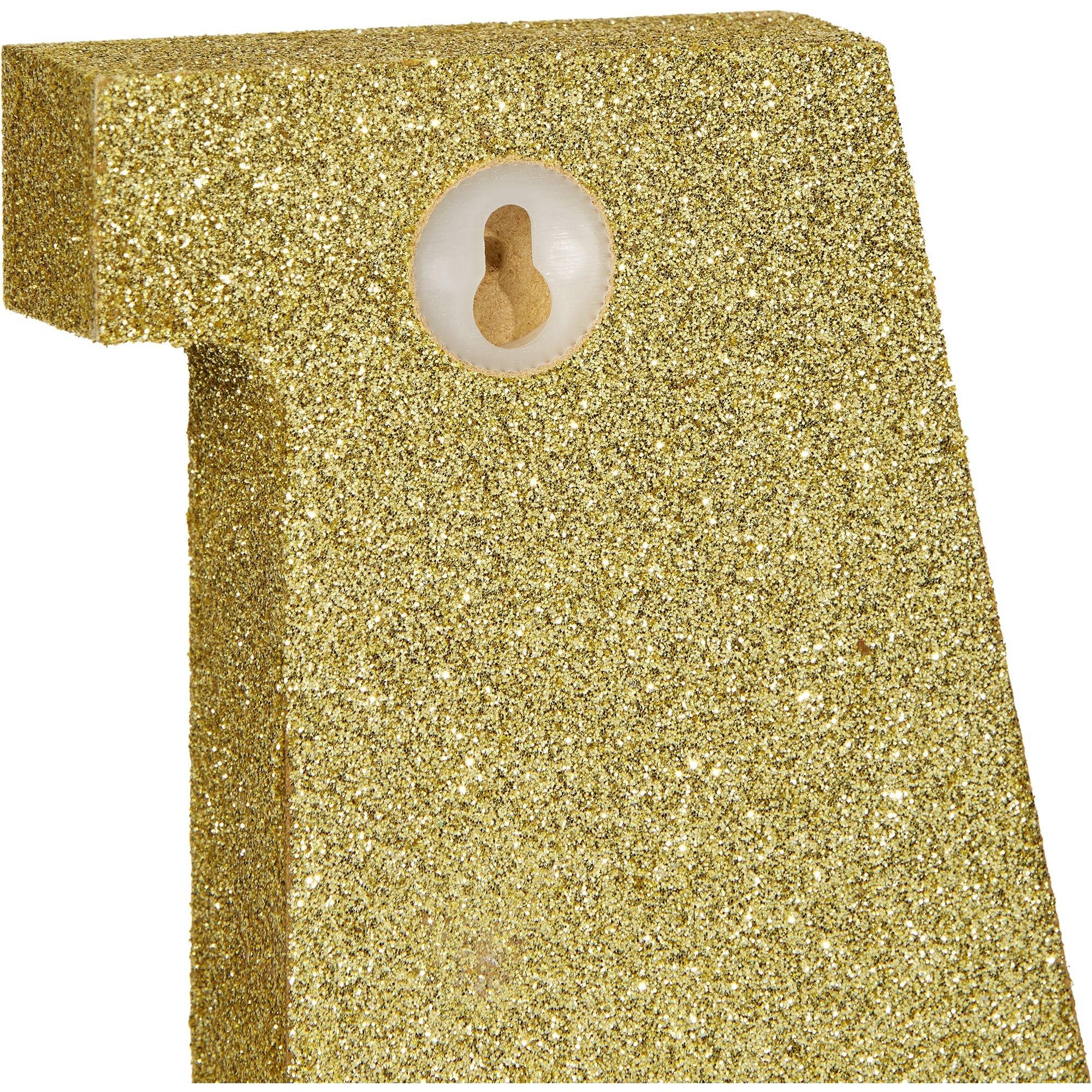 Glitter Gold Number 7 Sign